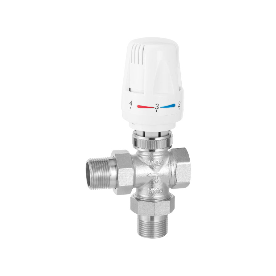 Válvula automática de controle de temperatura de três vias de bronze