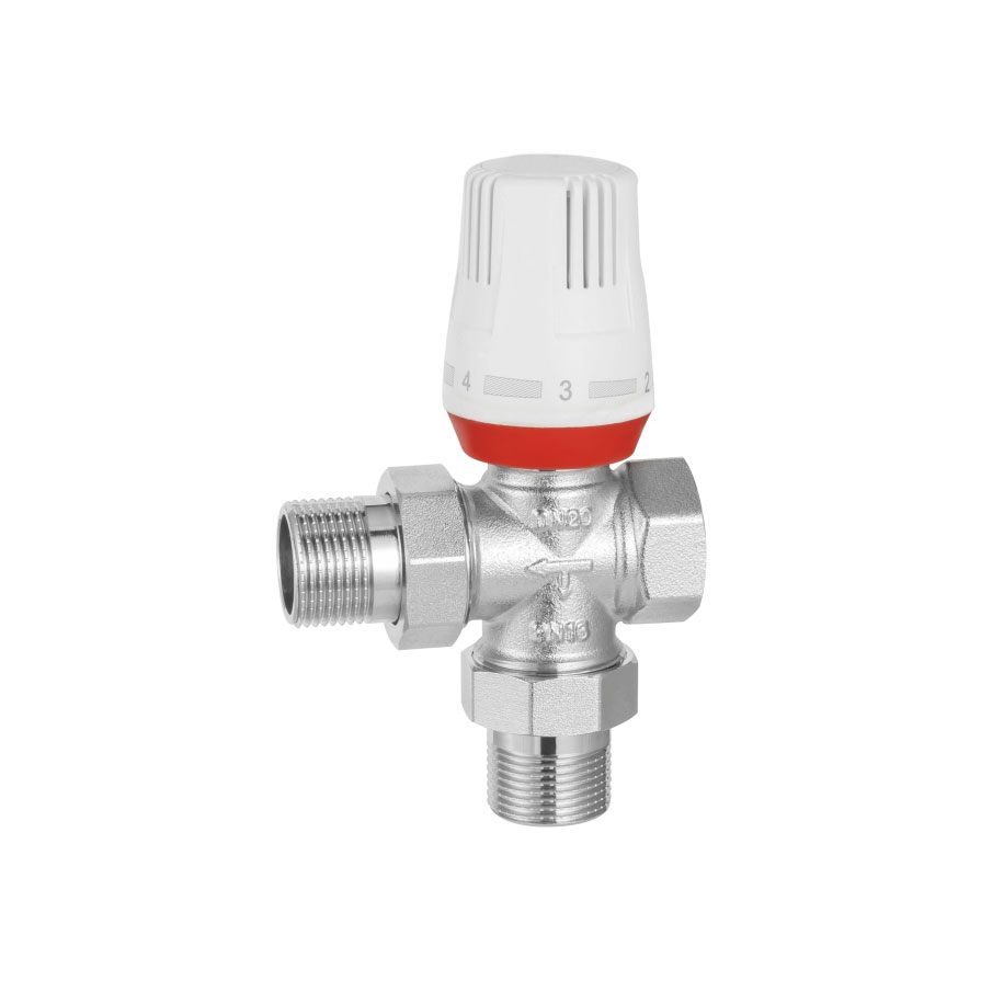 Válvula de controle de temperatura de três vias manual de latão