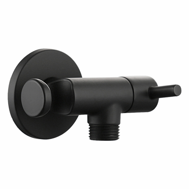 Válvula de ângulo preto mate com suporte shattaf